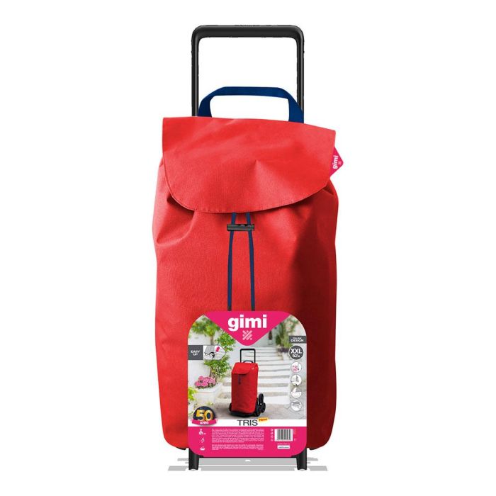 Gimi Carro de la compra Tris Urban Rojo 52L XXL Carga Max 30kg Carrito Escaleras 1