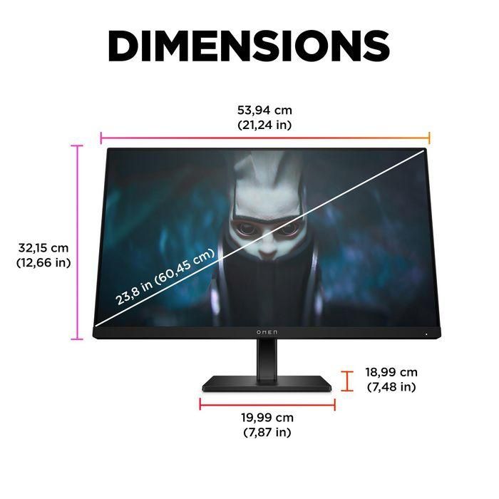HP OMEN 24 Monitor Gaming 23.8" FHD 165Hz