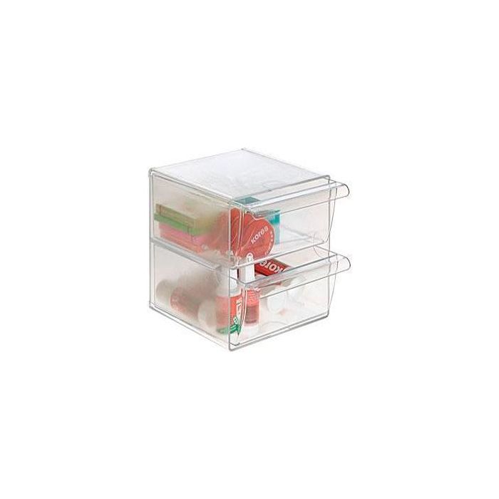 Archivo 2000 Organizador Archicubo 2 Cajones 190x150x150 mm Cristal Transparente