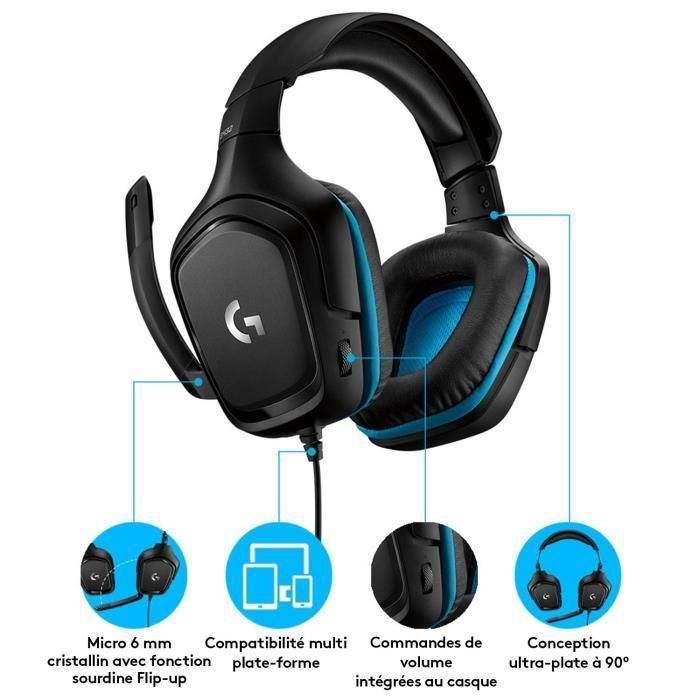 Auriculares con Micrófono Gaming Logitech 981-000770 5