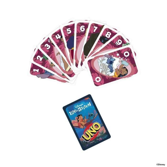 UNO Jcc10 Juego de Cartas Clásico Disney Lilo y Stitch con gráficos inspirados. Incluye Regla Especial 'Ohana'. Edad +7 años. 5 UNO Jcc10 Juego de Cartas Clásico Disney Lilo y Stitch con gráficos inspirados. Incluye Regla Especial 'Ohana'. Edad +7 años. 5