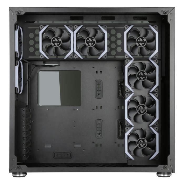 Abkoncore R780 Sync Caja de PC Torre Grande E-ATX/ATX/mATX/mITX Sin Fuente de Alimentación con Sincronización A-RGB, Vidrio Templado y USB 3.0 Negra 3