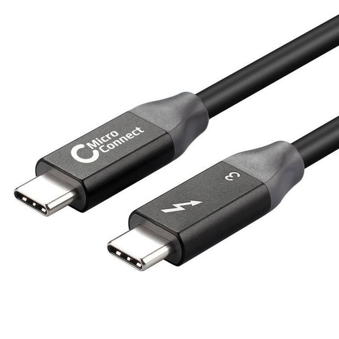 MicroConnect Cable Thunderbolt 3, 3m, 20Gbps Datos, 100W Carga Rápida, Dual 4K 60Hz, Compatible USB-C MicroConnect Cable Thunderbolt 3, 3m, 20Gbps Datos, 100W Carga Rápida, Dual 4K 60Hz, Compatible USB-C