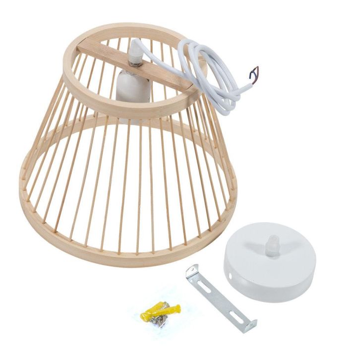 SKD-P80101 Lámpara Colgante Bielsko-Biala de Ratán Natural Resistente, Estilo Boho-Chic para Interiores, Casquillo E27 5