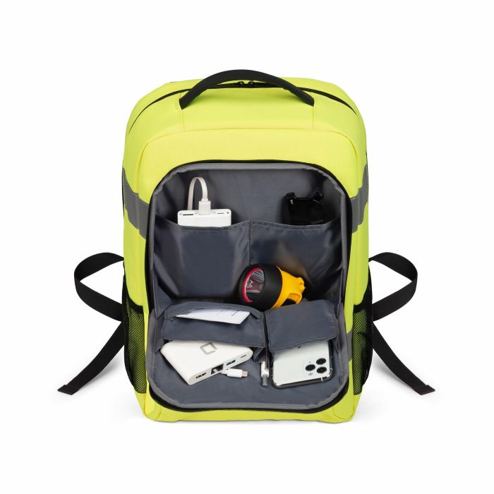 Dicota Backpack HI-VIS Base 24 litre yellow 4
