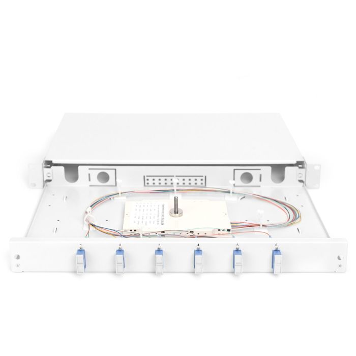 DIGITUS LWL Spleißbox 1HE bestückt 6x SC DX OS2 grau 4