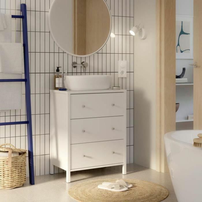 IPSARION Mueble de Baño IPQZ2111 Blanco 3 Cajones L64 x P40 x H83 cm 5 IPSARION Mueble de Baño IPQZ2111 Blanco 3 Cajones L64 x P40 x H83 cm 5