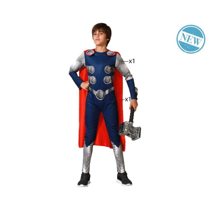 Disfraz Heroe Comic Dios Trueno Niño Infantil 5-6 Años Disfraz Heroe Comic Dios Trueno Niño Infantil 5-6 Años