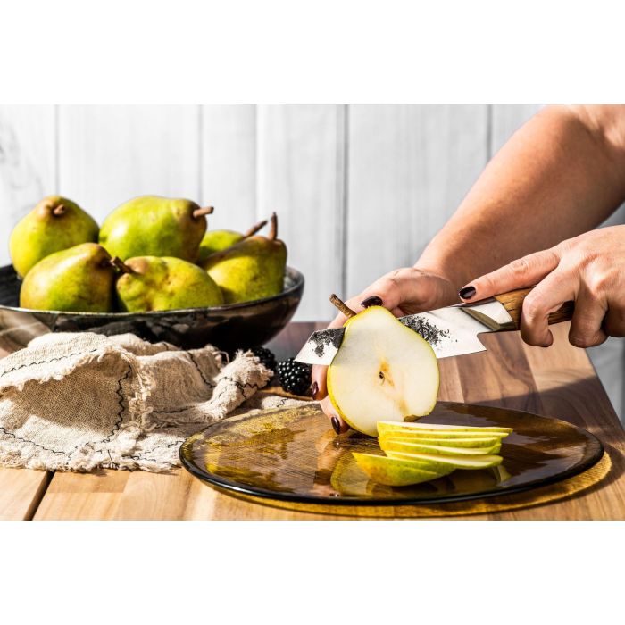 Cuchillo Santoku - FORJADO - KATAI - Acero VG10 - Mango de madera de raíz - 14 cm de largo 1