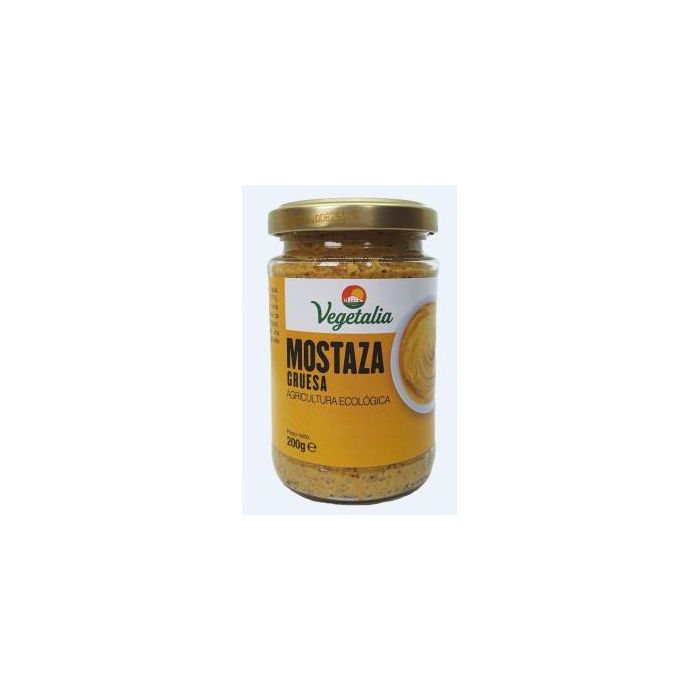VEGETALIA Mostaza Gruesa Ecológica Bio 200g - Semillas Amarillas - Sin Azúcares Añadidos - Ideal para Salsas y Aderezos