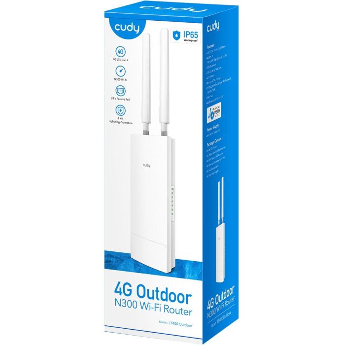 Cudy Router 4G LTE Cat 4 Exterior N300 Wi-Fi 4 Cudy Router 4G LTE Cat 4 Exterior N300 Wi-Fi 4