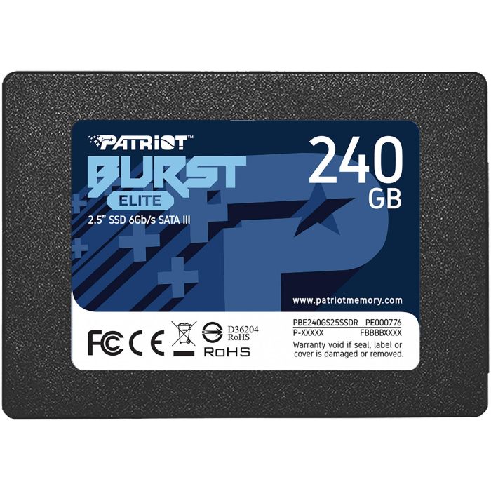 Patriot Burst Elite SSD interno 240GB 2.5" SATA III 450MB/s lectura 320MB/s escritura para PC/Portátil 0 Patriot Burst Elite SSD interno 240GB 2.5" SATA III 450MB/s lectura 320MB/s escritura para PC/Portátil 0