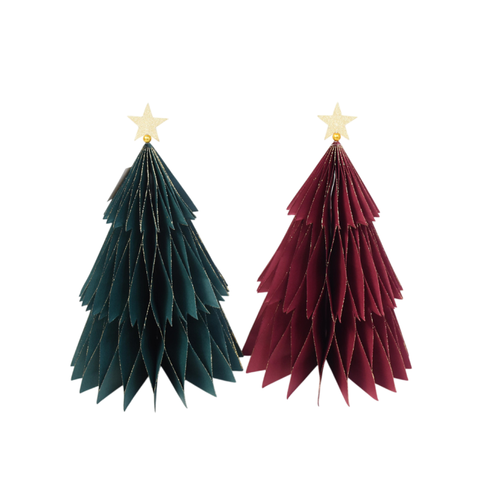 DKD Home Decor Árbol Navidad Tradicional Burdeos Verde 22 x 36 x 22 cm (12 Unidades)