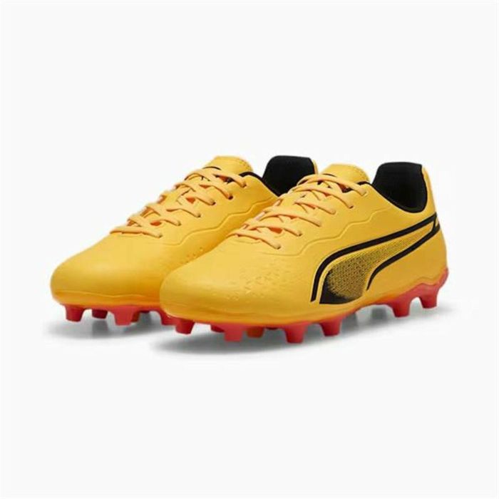 Botas de Fútbol para Niños Puma King Matc FG/AG Amarillo Naranja 2 Botas de Fútbol para Niños Puma King Matc FG/AG Amarillo Naranja 2