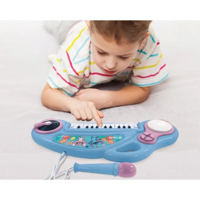 Lexibook LEXK704D Piano electrónico de Stitch para niños con efectos de luz 1