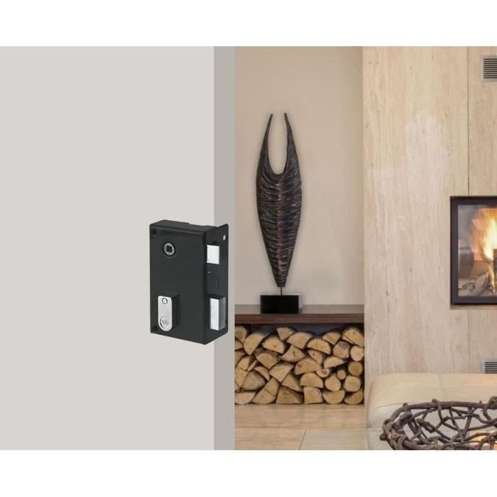 Yale YAV36D - Cerradura vertical de superficie con rodillo, 2 llaves incluidas, caqui - Versión derecha para puerta interior 1