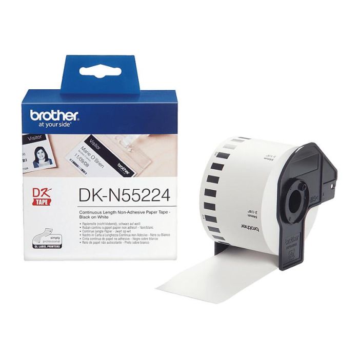Brother DK-N55224 Rollo de Papel Negro sobre Blanco - 54mm - Cinta 30.5m 0 Brother DK-N55224 Rollo de Papel Negro sobre Blanco - 54mm - Cinta 30.5m 0