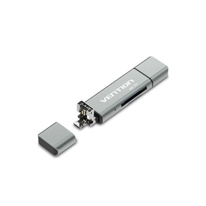 Vention CCJH0 Lector de Tarjetas Externo USB 2.0/USB-C/Micro USB Multitarjeta TF/SD 256GB Carcasa Aleación Aluminio Gris 0 Vention CCJH0 Lector de Tarjetas Externo USB 2.0/USB-C/Micro USB Multitarjeta TF/SD 256GB Carcasa Aleación Aluminio Gris 0