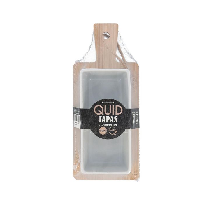Tabla Aperitivo Bambú Cerámica Tapas Quid 20x8,5x4,6 cm 2