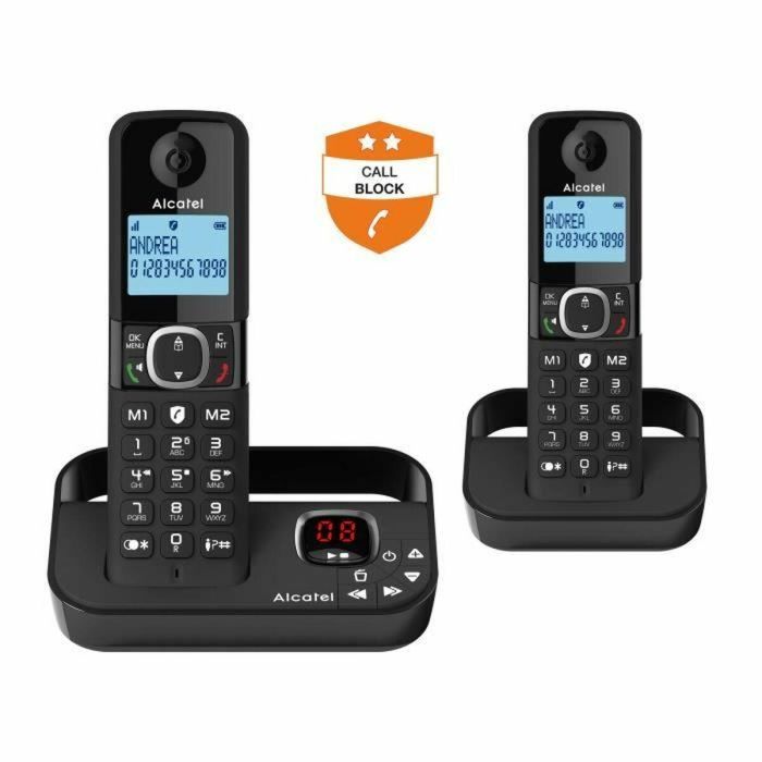 Teléfono fijo inalámbrico - ALCATEL - F860 voice duo negro - Con función de bloqueo de llamadas no deseadas