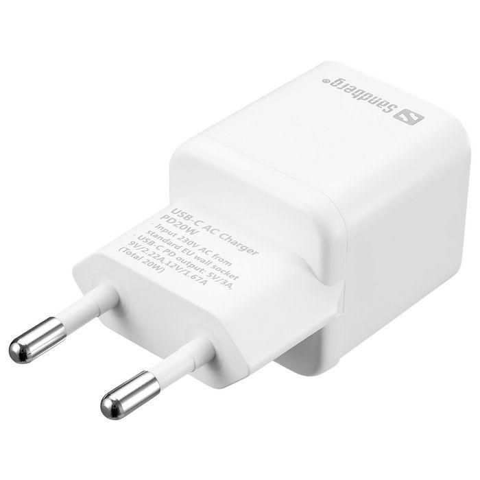 Sandberg Cargador USB-C AC PD20W EU para Smartphones y Tablets 1 Sandberg Cargador USB-C AC PD20W EU para Smartphones y Tablets 1