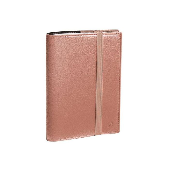 Agenda Anual (2026) Quo Vadis Time&Life Large Ml Sobrecubierta Wire-O Tapa Simil Piel Con Goma 160X240 S/V 2 Pag. Champagne Metalizado