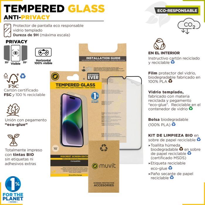 Protector de Pantalla para Móvil Muvit for Change iPhone 15 3