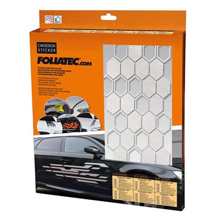 Pegatina Para El Coche Diseño Hexagon Plata FO33964