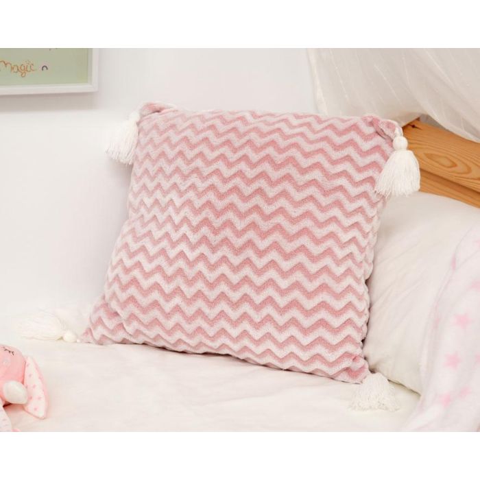 Cojín Diseño Zigzag Rosa 40*40 cm Cojín Diseño Zigzag Rosa 40*40 cm