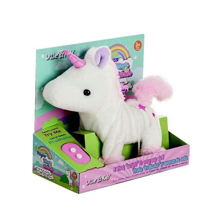 Peluche unicornio camina y su cuerno se ilumina 23 cm - modelos surtidos Peluche unicornio camina y su cuerno se ilumina 23 cm - modelos surtidos