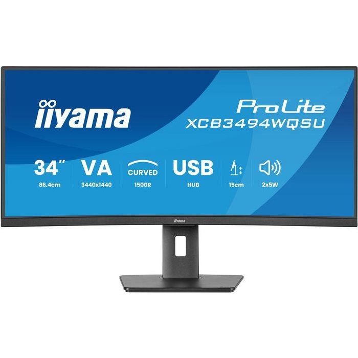 Iiyama XCB3494WQSU-B1 Monitor curvo de 34" UWQHD, panel VA, 21:9, flicker-free, luz azul reducida Iiyama XCB3494WQSU-B1 Monitor curvo de 34" UWQHD, panel VA, 21:9, flicker-free, luz azul reducida