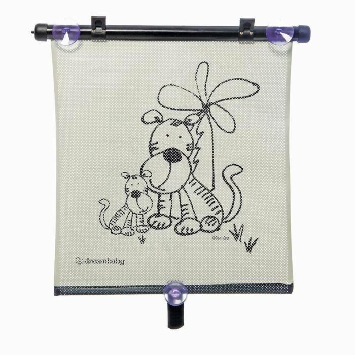 Dreambaby DRE9312742402389 Estor Enrollable para Ventana de Coche, Doble Cara Cebra y Tigre, Ajustable, 2 Unidades 3