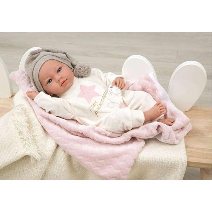 Muñeca elegance aria rosa con portabebe, incluye chupete (muñeco de peso)40 cm 6