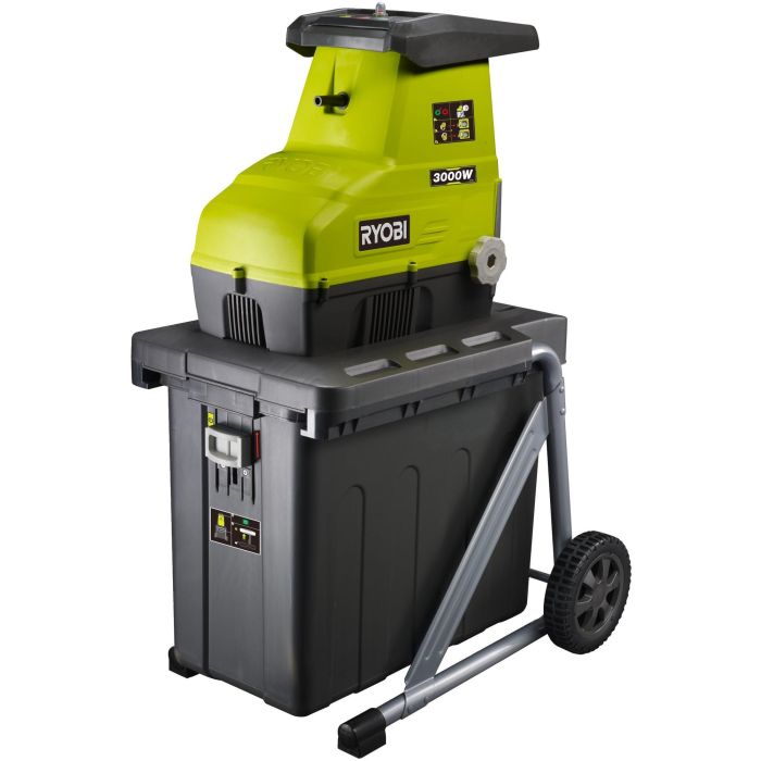 Ryobi RSH3045U Biotrituradora de Cilindro 3000W, para Ramas de hasta 45mm, Potente y Silenciosa, Tanque 55L