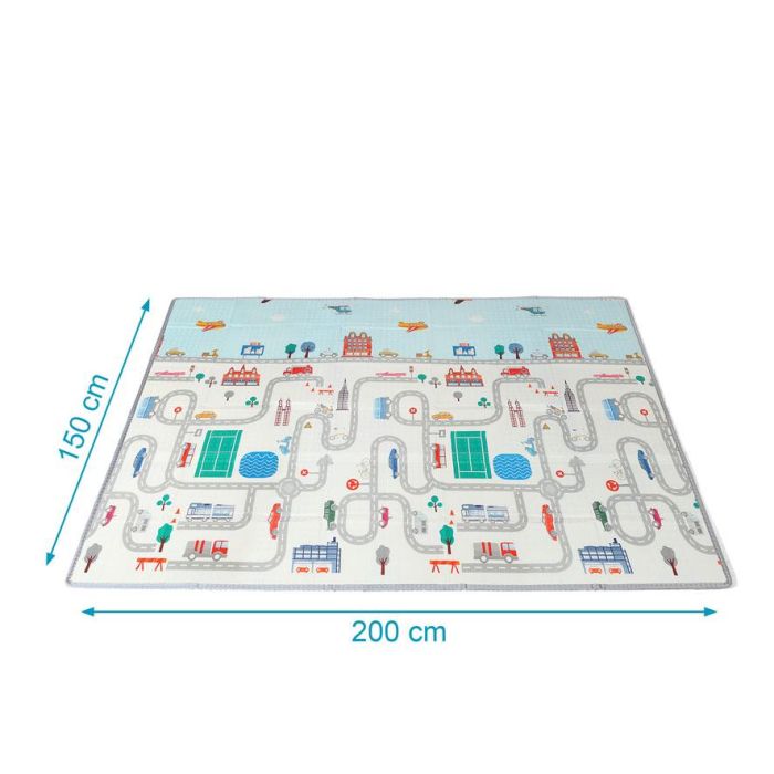 KioKids Tapete Mantita Plegable Vehículos Educativo Reversible Impermeable XPE Extra Grande 150x200 cm para Bebés +0 Meses 2 KioKids Tapete Mantita Plegable Vehículos Educativo Reversible Impermeable XPE Extra Grande 150x200 cm para Bebés +0 Meses 2