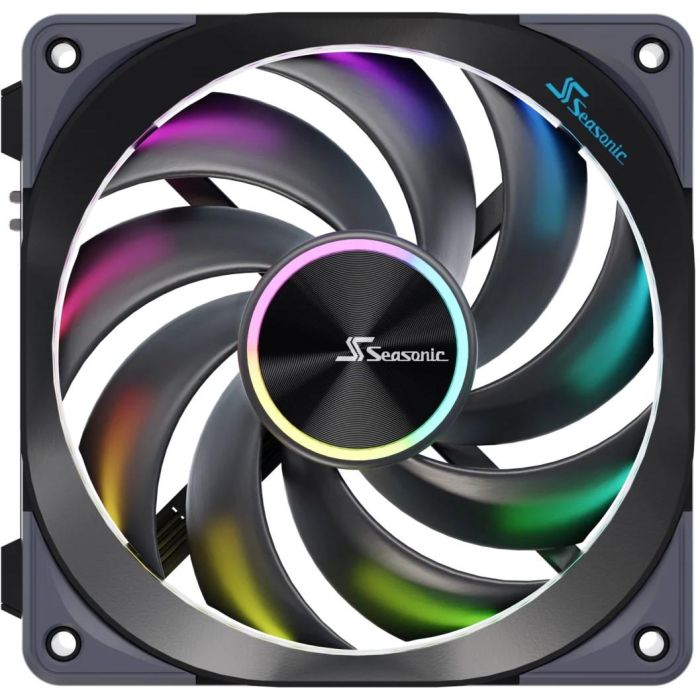 Seasonic MagFlow 1225PWM ARGB Kit de 3 Ventiladores de 120mm para Carcasa PC, 2000 RPM, Rodamiento FDB, Negro 1