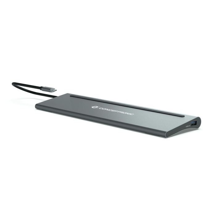 Conceptronic DONN17G Docking Station USB Tipo C 12 en 1 USB 3.2 Gen 1 con HDMI/DisplayPort 4K 60Hz, 100W PD, Gigabit Ethernet 2 Conceptronic DONN17G Docking Station USB Tipo C 12 en 1 USB 3.2 Gen 1 con HDMI/DisplayPort 4K 60Hz, 100W PD, Gigabit Ethernet 2