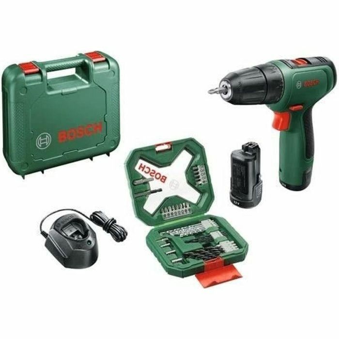 Taladro atornillador Bosch EasyDrill 1200 con 2 baterías, 1 cargador, estuche con puntas