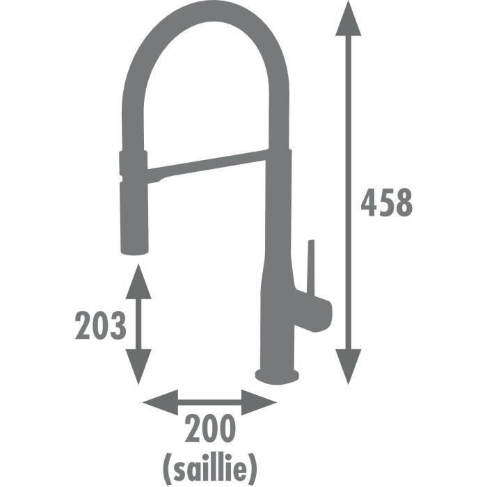 Edouard Rousseau EDO3047404061029 Mezclador de Cocina ILO Douchette Cromo/Negro 1