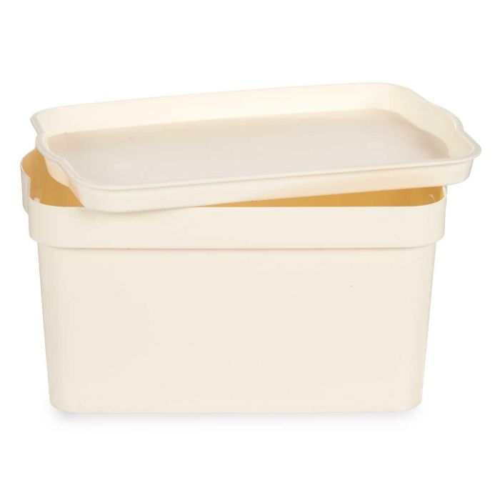 Caja Plastico Con Tapa 2,3L Crema Kipit 13X11CM (24 Unidades) 2 Caja Plastico Con Tapa 2,3L Crema Kipit 13X11CM (24 Unidades) 2