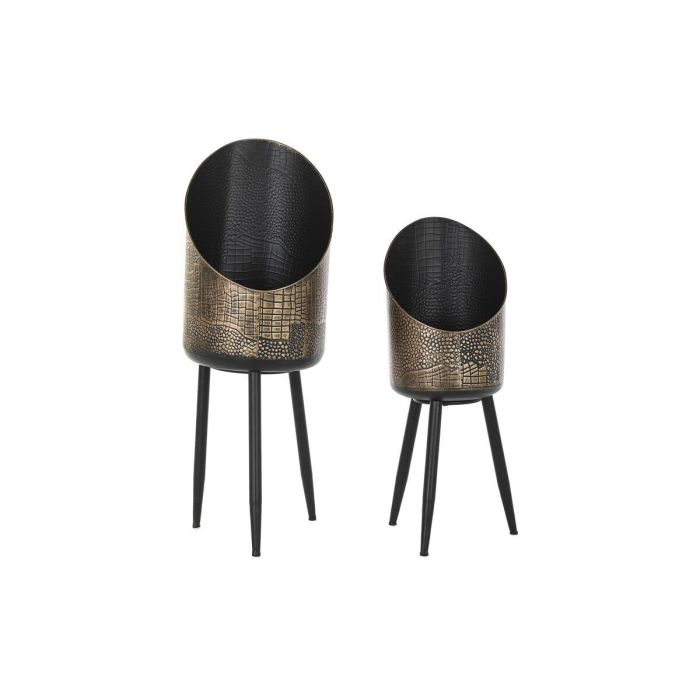 Macetero Vintage DKD Home Decor Cobrizo Negro 26 x 70 x 26 cm Set de 2 1 Macetero Vintage DKD Home Decor Cobrizo Negro 26 x 70 x 26 cm Set de 2 1