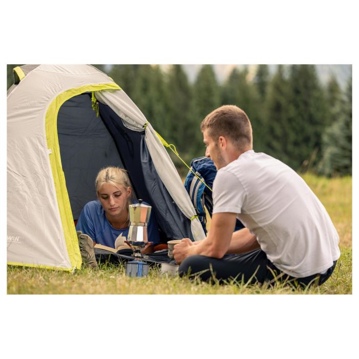 Coleman Darwin 2 Aktiv Zelt - Tienda de Campaña de Cúpula para 2 Personas, 3.2 m², para Excursión con Mochila, 2.8 kg, Color Verde/Gris