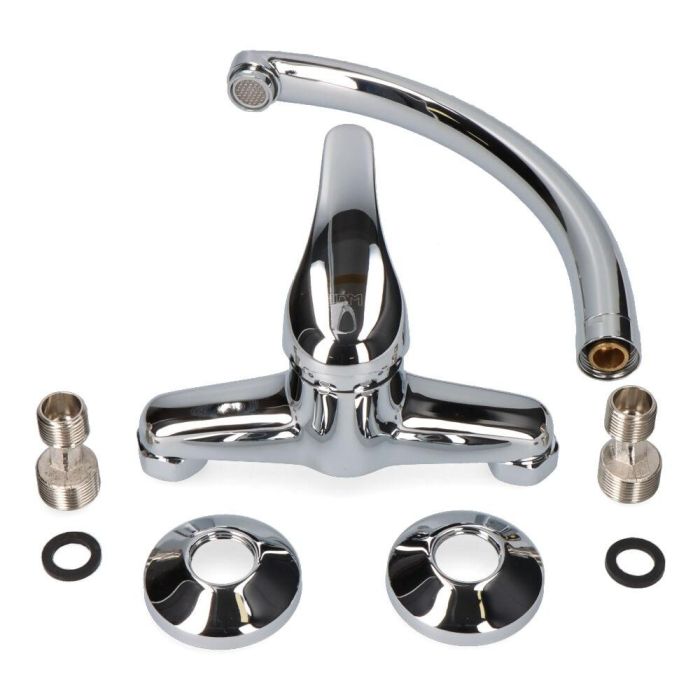 Edm Grifo Monomando de Cocina Caño Alto Empotrado Serie Saona Cromado