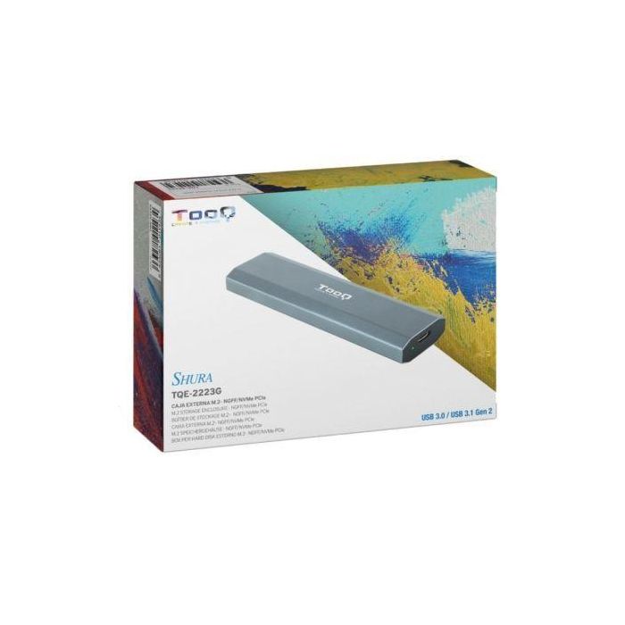 TooQ TQE-2223G Caja Externa para Disco SSD M.2 NVMe USB 3.2 Sin Tornillos Gris