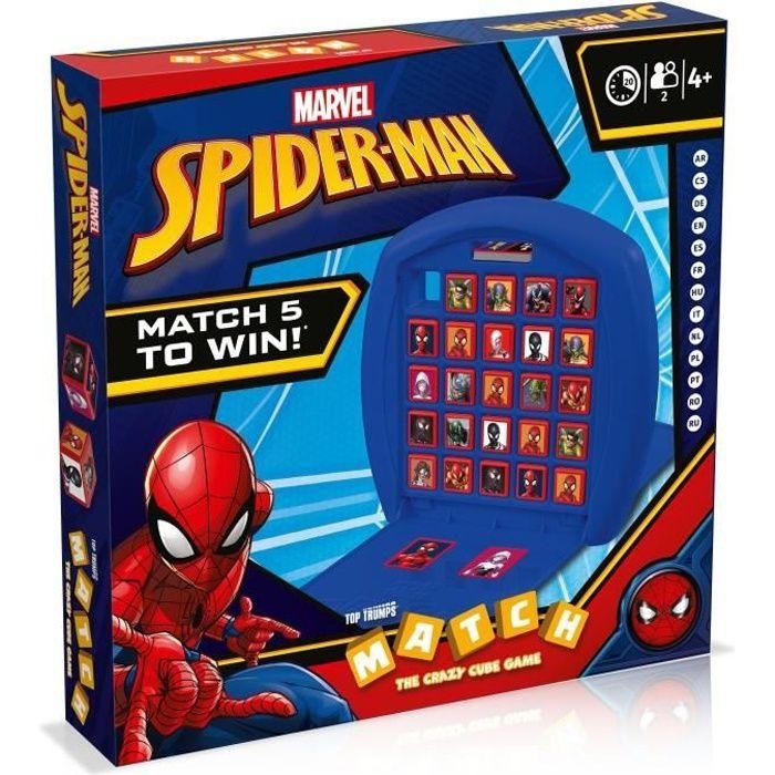 Winning Moves Juego Match Spider-Man - 2 Jugadores - A Partir de 4 Años - Alinea 5 Cubos de Personajes en 10-20 Minutos
