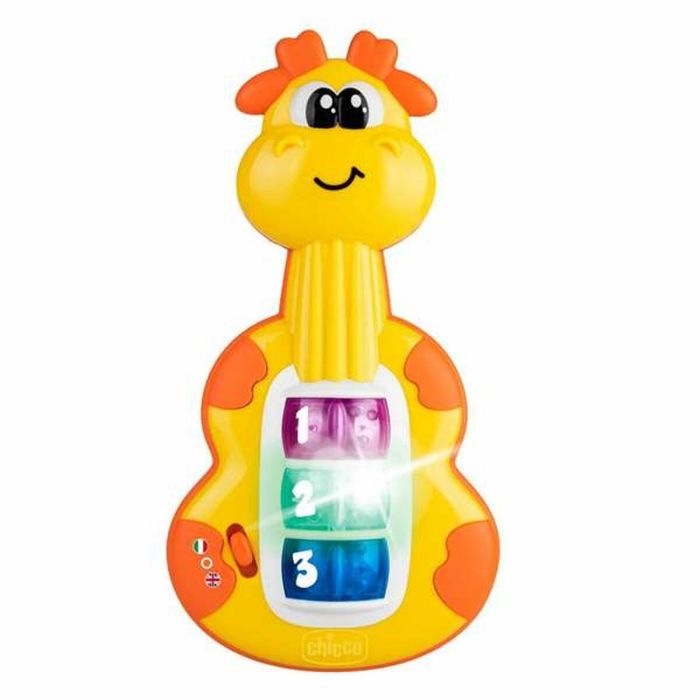 Chicco Guitarra Jirafa Musical Interactiva con más de 12 Sonidos, Melodías y Luces – Incluye Pilas AAA – Juguete Infantil 8x2x16 cm 1
