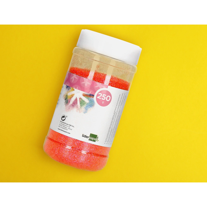 Liderpapel Purpurina Fantasía Color Metálico Naranja Pastel Bote 250 gr 6