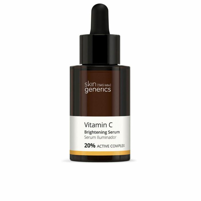 Skin Generics Sérum Iluminador con Vitamina C 20% y Ácido Hialurónico - Antiarrugas, Hidratante, Antioxidante para Todo Tipo de Pieles 30 ml
