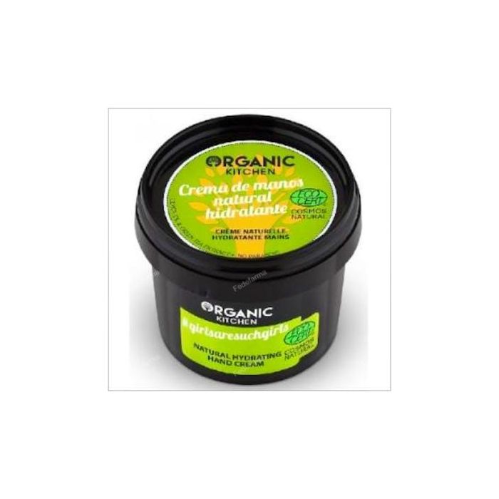 ORGANIC KITCHEN Crema de Manos #Girlsarasogirls 100ml – Hidratante, Fortalece Uñas, Aceite Lino, Té Verde, Certificado Cosmos Natural