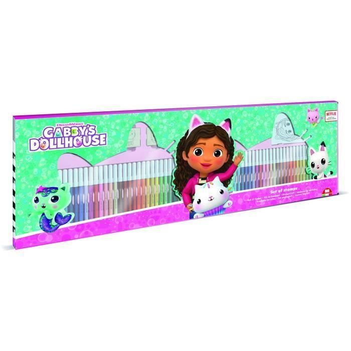 Caja para colorear - MULTIPRINT - 18117 - 60 rotuladores 4 sellos Gabby y la Casa Mágica Caja para colorear - MULTIPRINT - 18117 - 60 rotuladores 4 sellos Gabby y la Casa Mágica